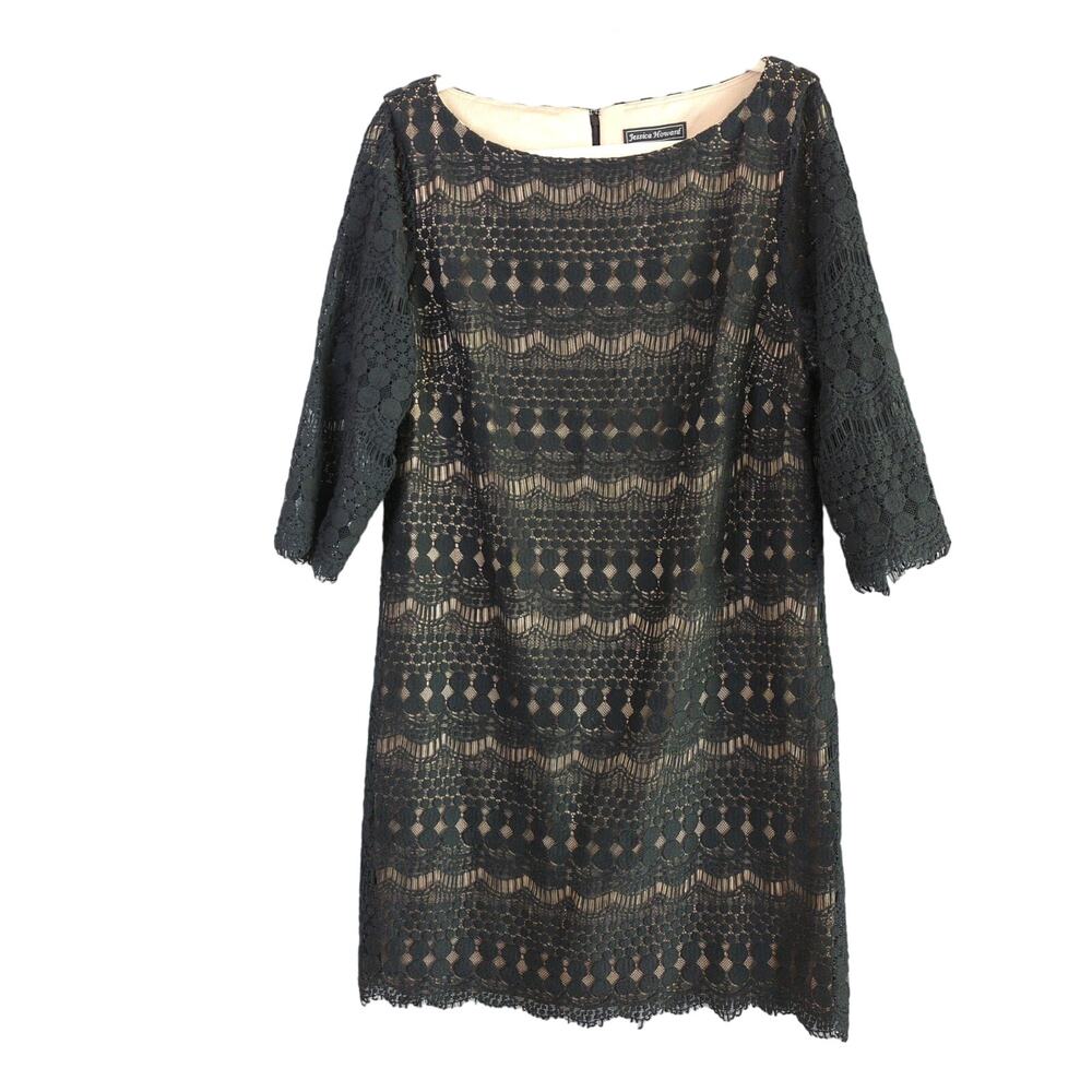 Jessica Howard Dress Womens 16 Black‎ Lace Lined Sheath